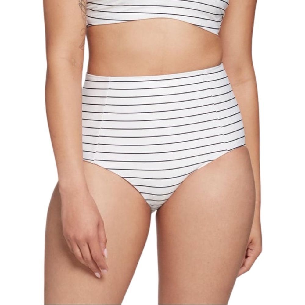 Dick's Sporting Goods Women's Stripe Blk Power Sculpt Mid Rise Swim Bottoms NWT